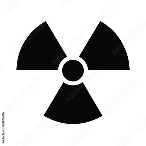 nuclear symbol stencil icon vector illustration