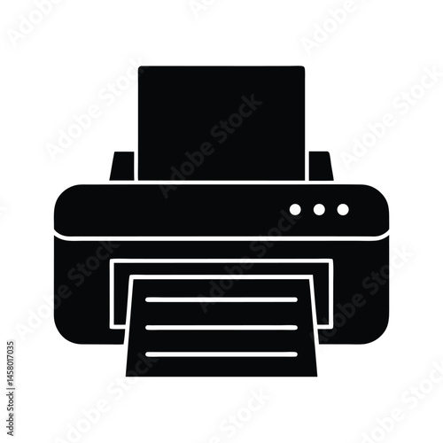 printer paper stencil icon vector illustration