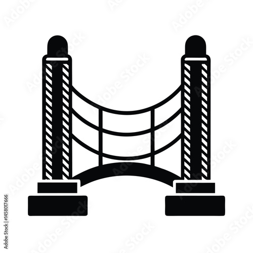 rope bridge stencil icon vector illustration