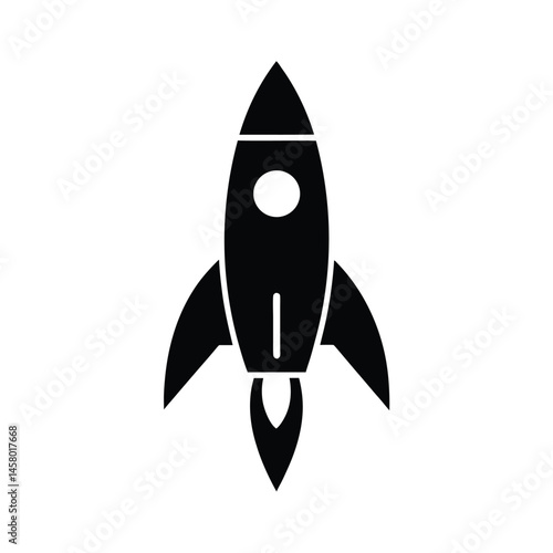 rocket stencil icon vector illustration