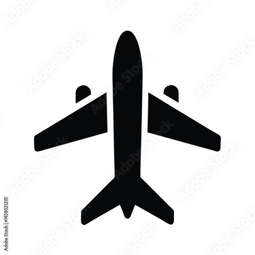Airplane Stencil Icon Vector Illustration