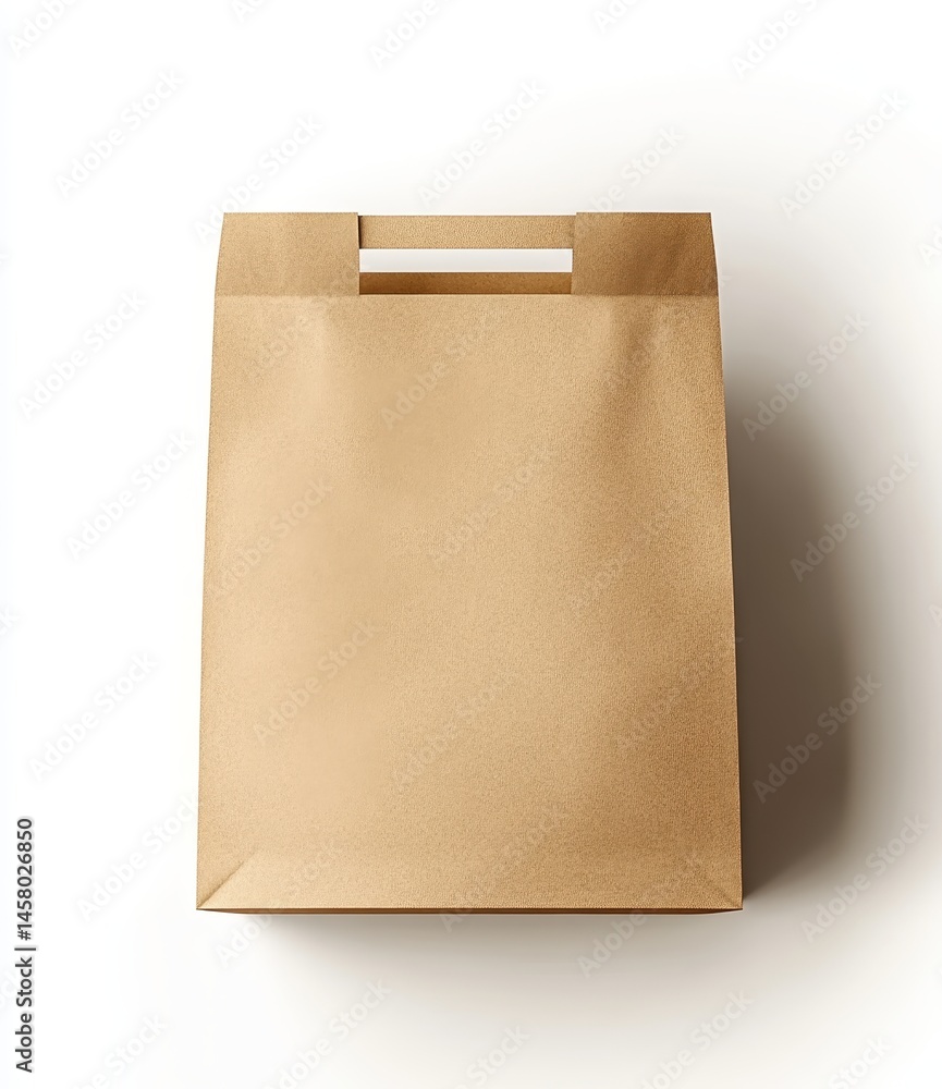 Empty kraft paper shopping bag with handles Empty kraft paper shopping bag with handles