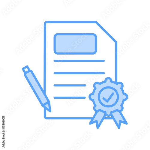 quality control icon style blue