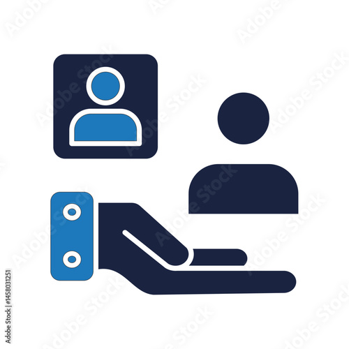 Target customer icon style blue