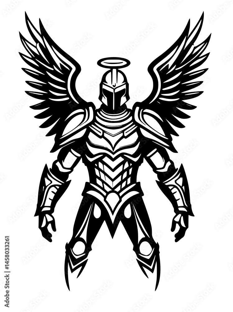 angel and wings, isolated on white background, illustration