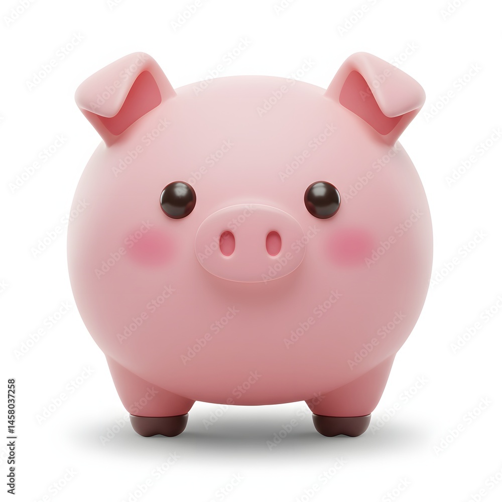 Adorable 3D Render of a Pink Piggy Bank Perfect for Children's Illustrations, Financial Concepts, and Cute Designs Adorable 3D Render of a Pink Piggy Bank Perfect for Children's Illustrations, Financial Concepts, and Cute Designs