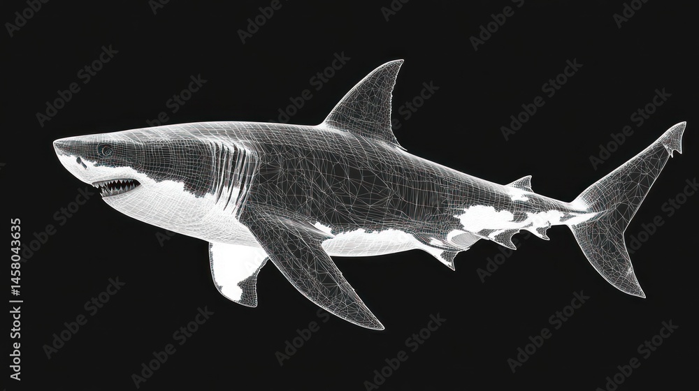 Obraz premium Great white shark skeletal structure