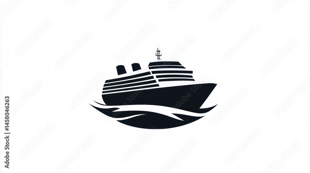 Silhouette Cruise Ship at Sea, Stock Photo Silhouette Cruise Ship at Sea, Stock Photo