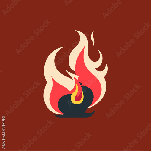 Abstract Fire Icons – Stylized Flame Symbol Collection