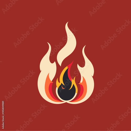 Abstract Fire Icons – Stylized Flame Symbol Collection