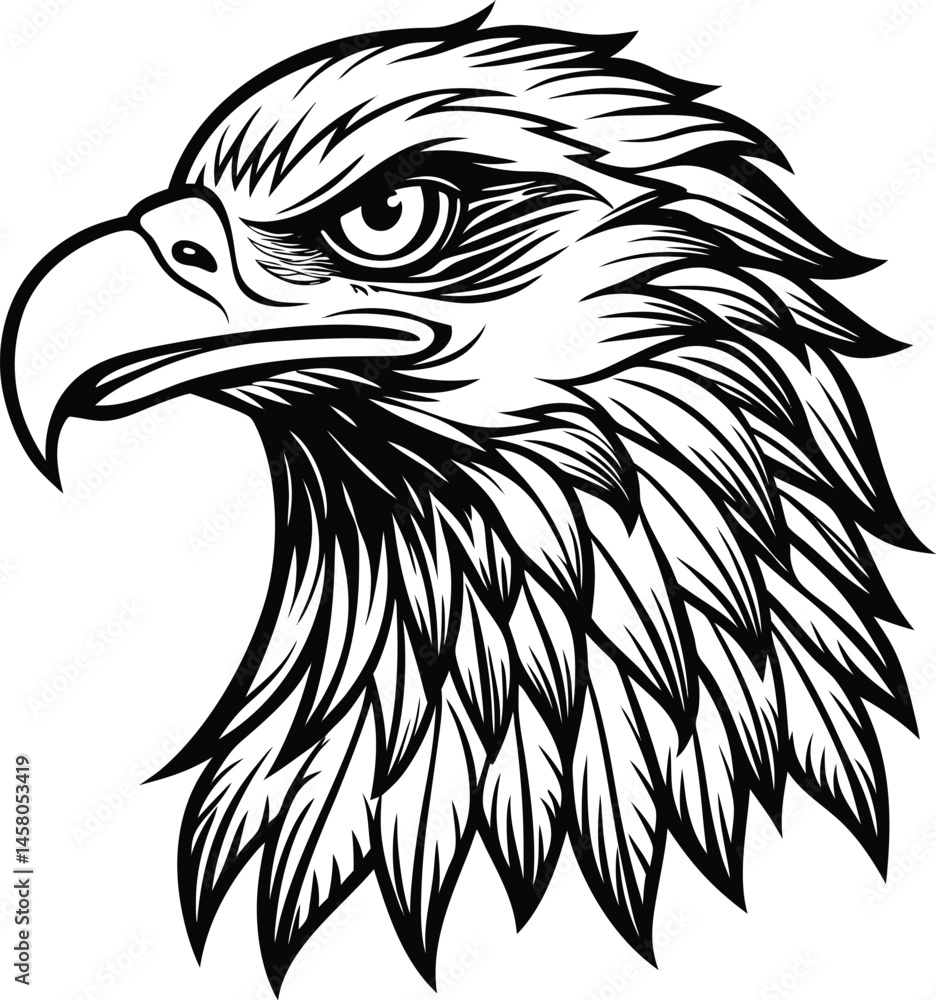 Fototapeta premium Eagle head silhouette vector design