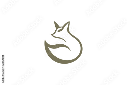 Silent Grace Minimalist Fox Design Symbolizing Wisdom and Serenity