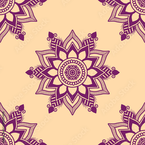 Purple mandala tile design, purple pattern