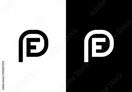 PE, EP monogram logo design
