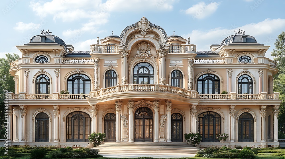 Obraz premium Historical baroque style mansion with detailed ornaments high resolution image