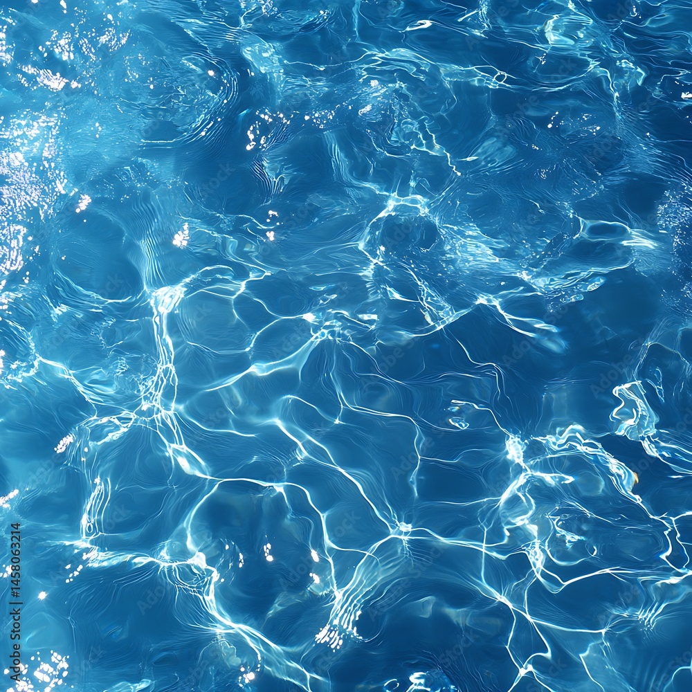 Obraz premium Abstract Deep Blue Water Surface Texture with Sparkling Light Reflections