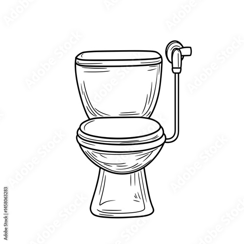 Bidet design illustration in a minimalist style on white background  