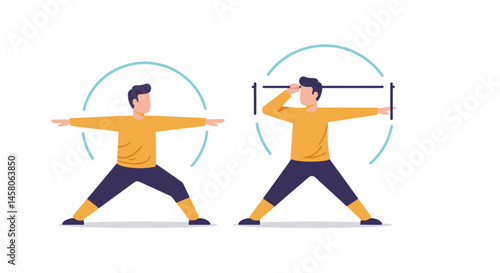 Tai Chi Practitioners Performing Qigong Exercises in Modern Style  