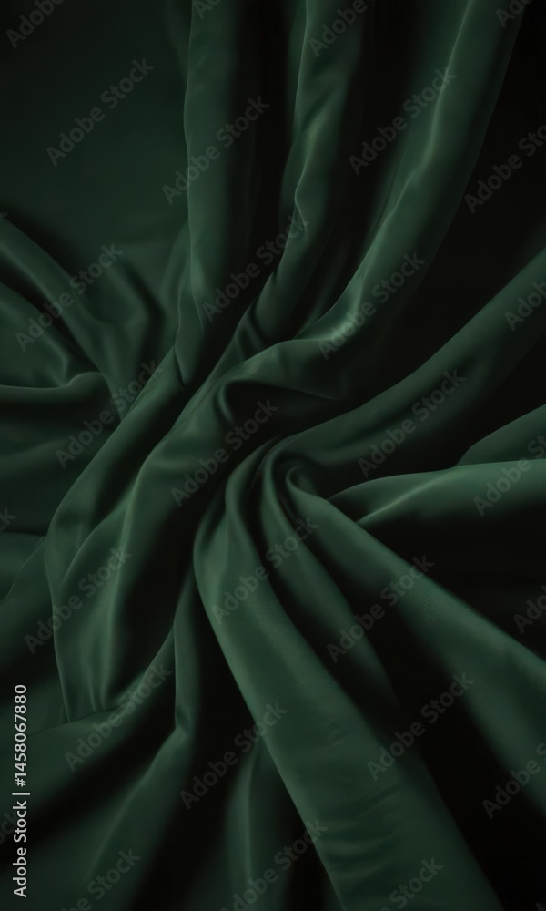 Fototapeta premium Deep green velvet, rich texture, opulent folds , green, grade-a