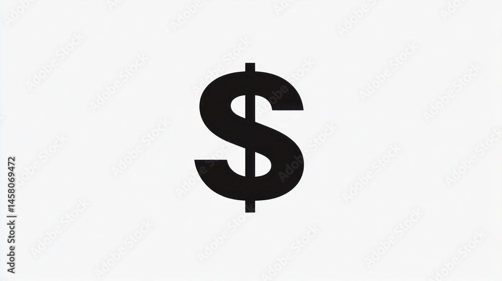 Dollar Sign Icon on Plain Background Dollar Sign Icon on Plain Background