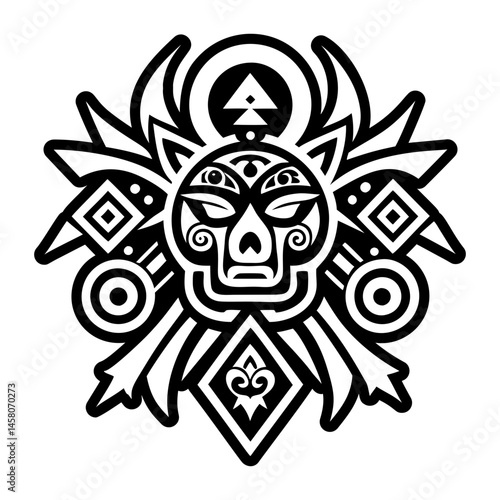 A filled style icon of native ancestor tattoo