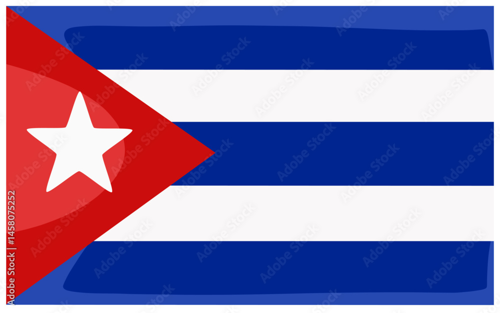 Vector illustration of the national flag of Cuba with light and shadow effects on the flag, designed for decoration. Vector illustration of the national flag of Cuba with light and shadow effects on the flag, designed for decoration.