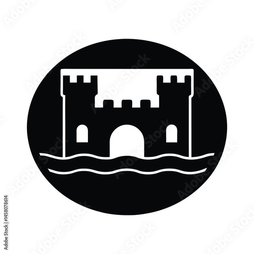 moat water icon vector illustration