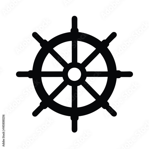 ship wheel steering icon vector illustration