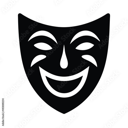 theater masks drama icon vector illustration