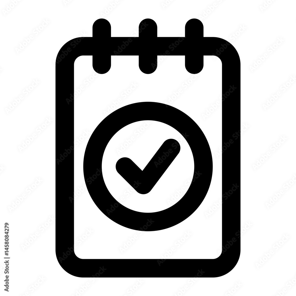 Simple checklist calendar icon suitable for productivity, task management, and scheduling applications.