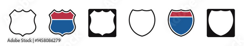 US Route signs set. Interstate route sign collection. Vector illustration.
