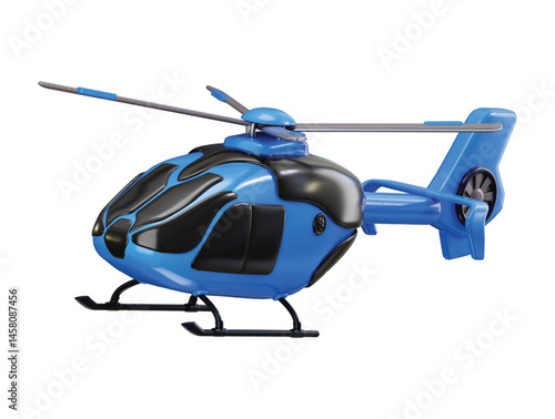 Helicopter icon 3d render concept of transportation Vehicles