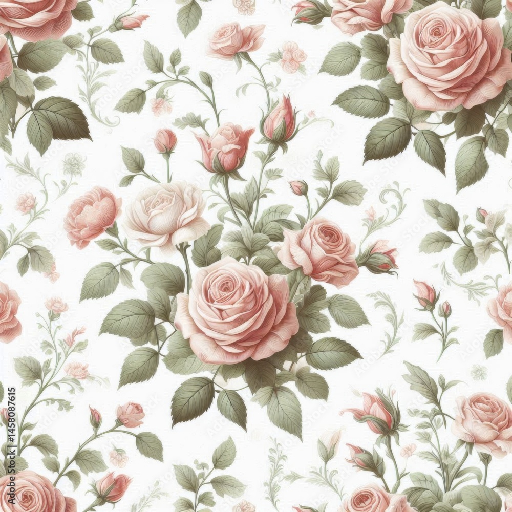 Delicate floral patterns textile design digital artwork soft colors aesthetic viewpoint nature-inspired concept