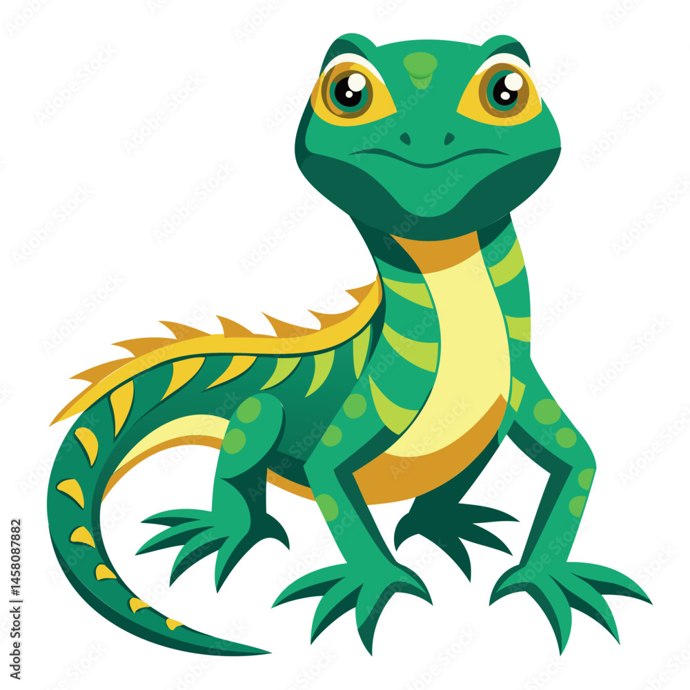 Fototapeta premium Colorful vector illustration of a lizard or chameleon, suitable for various design projects