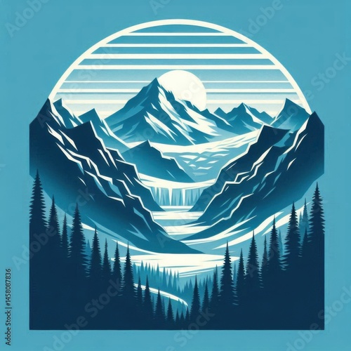 Obraz na płótnie Majestic mountain landscape wilderness digital art scenic view serene environment for nature lovers w salonie