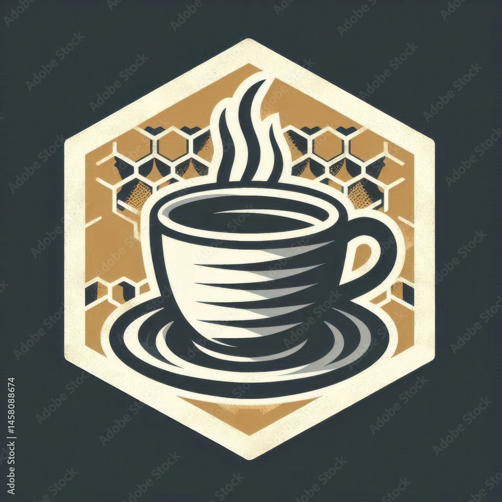 Steaming coffee cup cozy graphic design warm atmosphere close-up perspective inviting comfort
