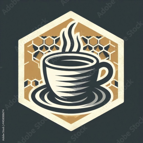 Obraz na płótnie Steaming coffee cup cozy graphic design warm atmosphere close-up perspective inviting comfort w salonie
