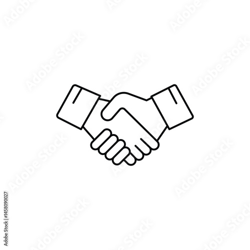 Handshake icon line design template isolated