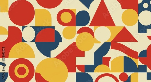 Seamless retro design featuring cutlery and wooden spoons in a colorful geometric pattern