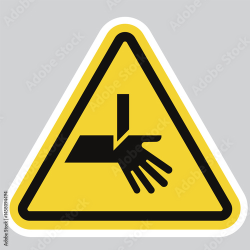 Cutting Hazard Warning Sign – Blade Safety Alert for Finger Injury Prevention