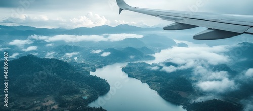 Wallpaper Mural Flying Above Scenic Landscape Airplane Window View Torontodigital.ca