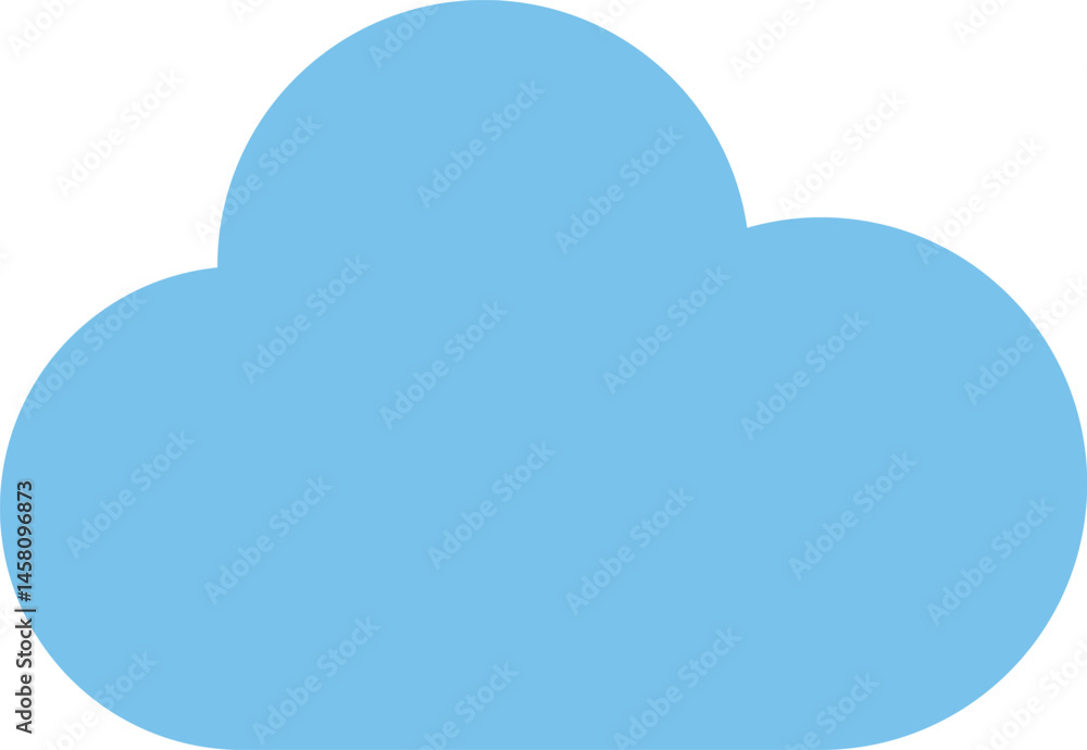 Obraz premium Flat Style Blue Cloud Icon for Weather and Cloud Storage Concepts