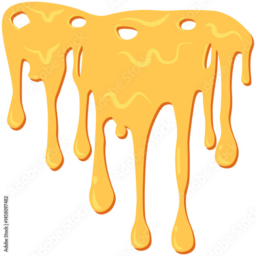 Melted Cheese Decorations. Yellow melting cheese drops set with flat top decoration. 