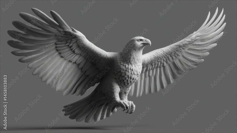 Obraz premium 3D eagle render suitable for canvas, posters or banners--symbol of strength and animal grace. 