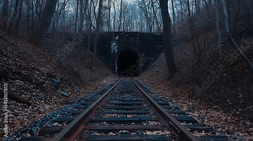 Forest railway tunnel