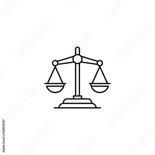 Scale law icon line design template isolated