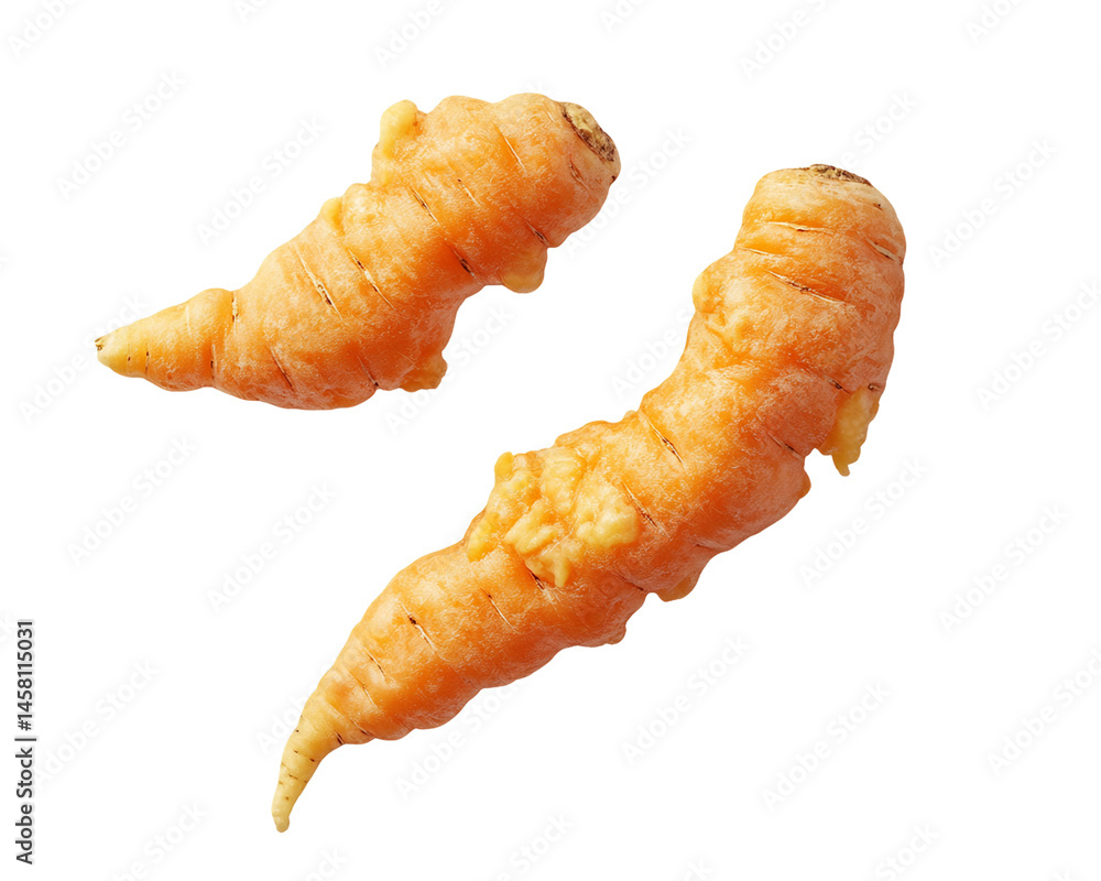 Floating Battered Carrots on Transparent Background, PNG Floating Battered Carrots on Transparent Background, PNG