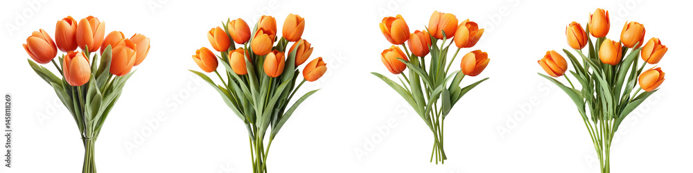 Fototapeta premium A vibrant bouquet of orange tulips