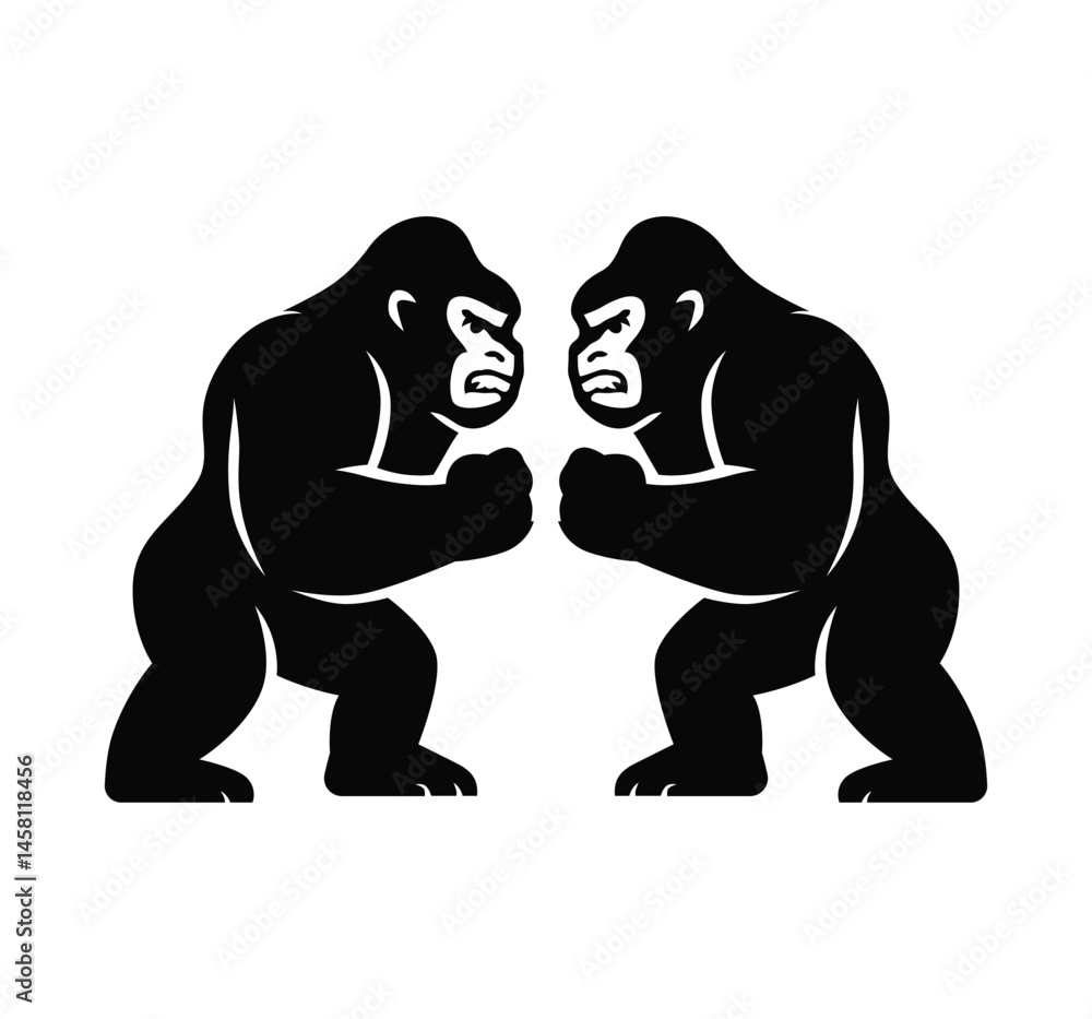 Obraz premium Gorilla Fights vector