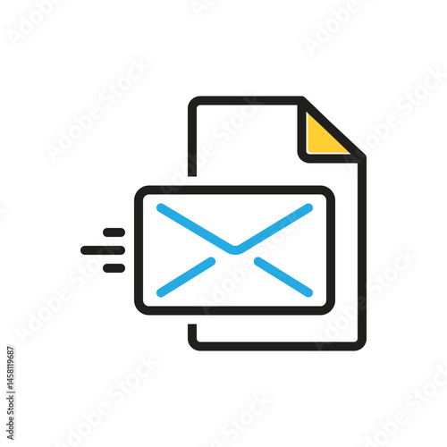 Multi color icon for letter
